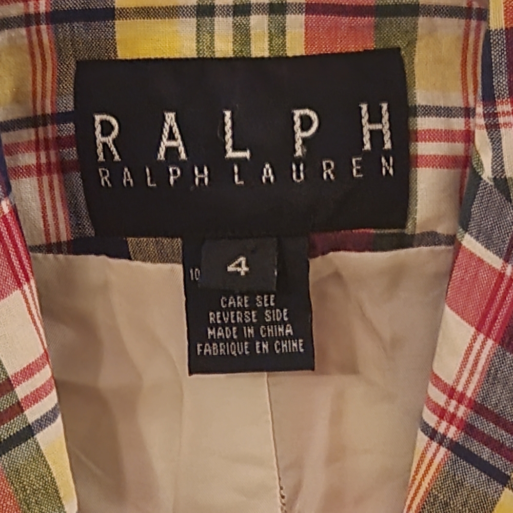 Vintage Ralph Lauren RRL Double RL Madras Plaid Blazer Sz 4 Excellent Condition - Picture 5 of 13